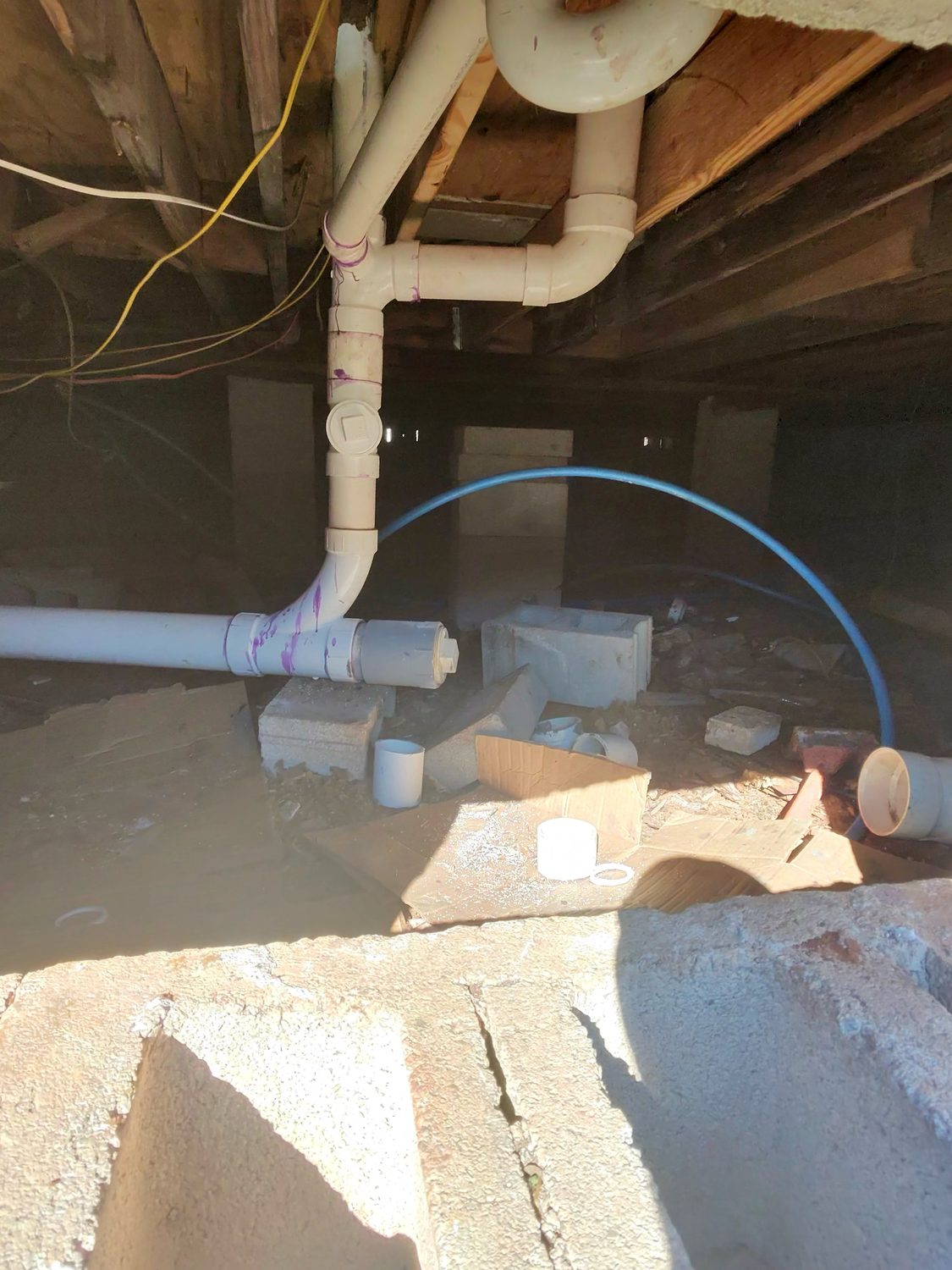 Crawlspace pipework by Vertex Services