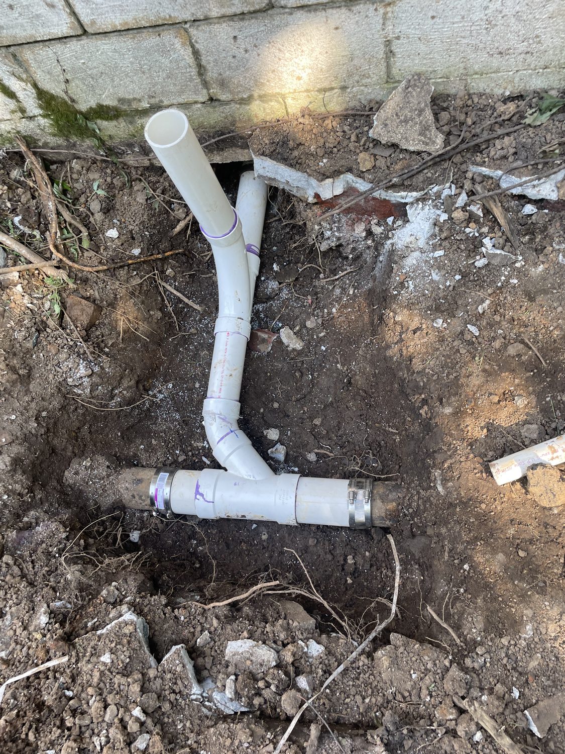 Exterior sewer line repair by Vertex Services